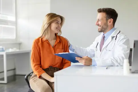 photo of doctor patient consultation